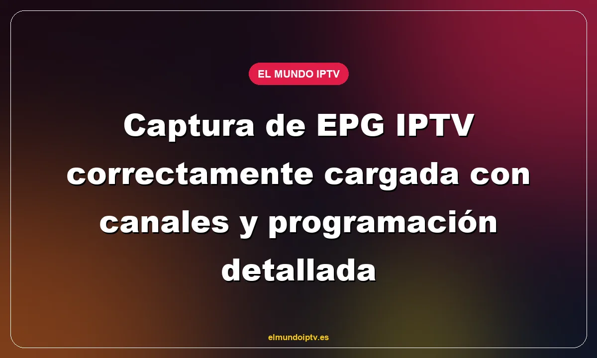 Captura de EPG IPTV correctamente cargada con canales y programación detallada