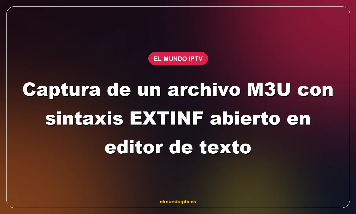 Captura de un archivo M3U con sintaxis EXTINF abierto en editor de texto