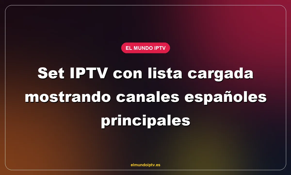 Set IPTV con lista cargada mostrando canales españoles principales
